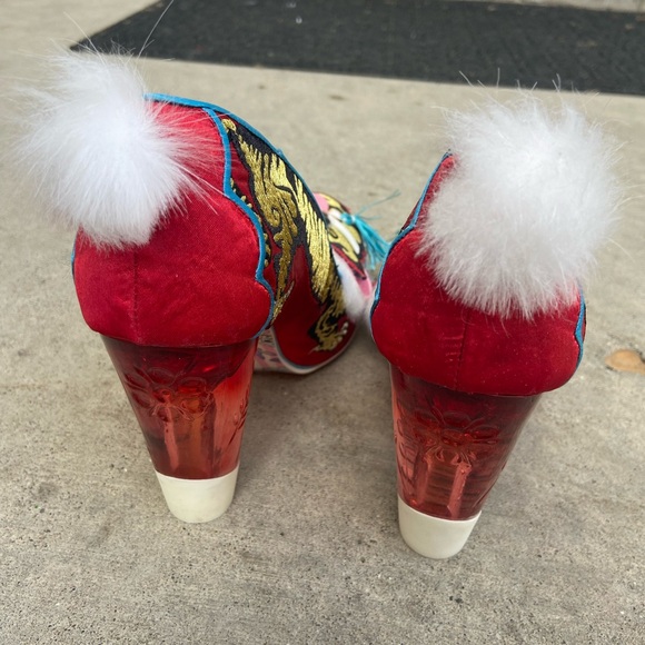 Irregular Choice Red and Blue Embroidered Heels - Picture 2 of 5